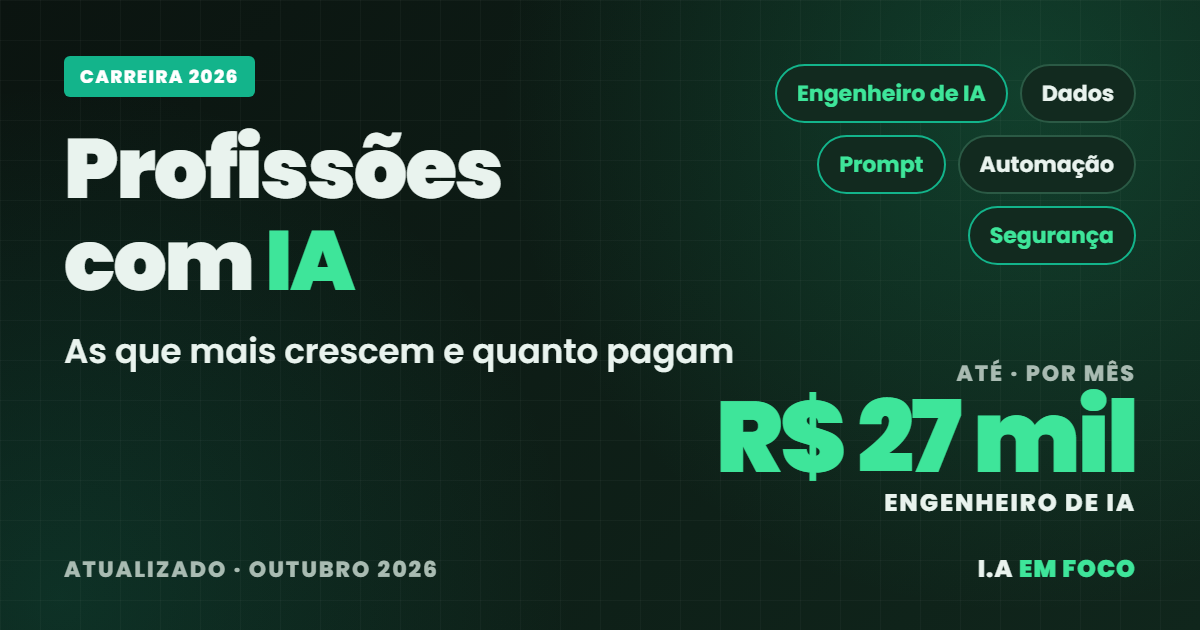 Profissões com IA que mais crescem em 2026 e quanto pagam