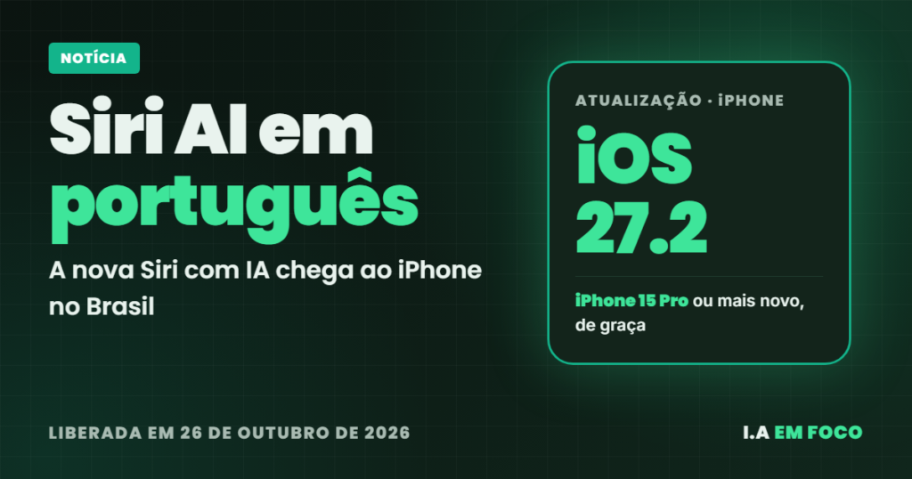 Siri AI em português chega ao iPhone com o iOS 27.2