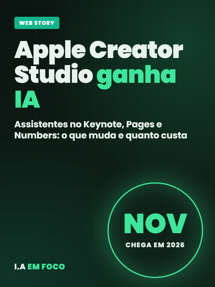 Apple Creator Studio ganha IA no Keynote, Pages e Numbers